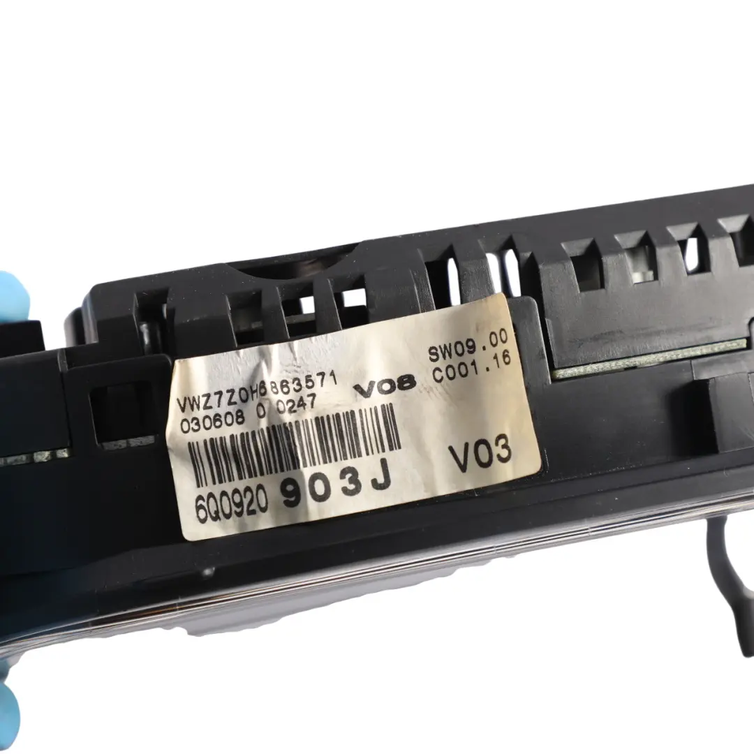 Volkswagen Polo 9N Speedometer Instrument Cluster 1.2 Petrol Manual - SKU RHD-6Q0920903J - Part number 6Q0920903J