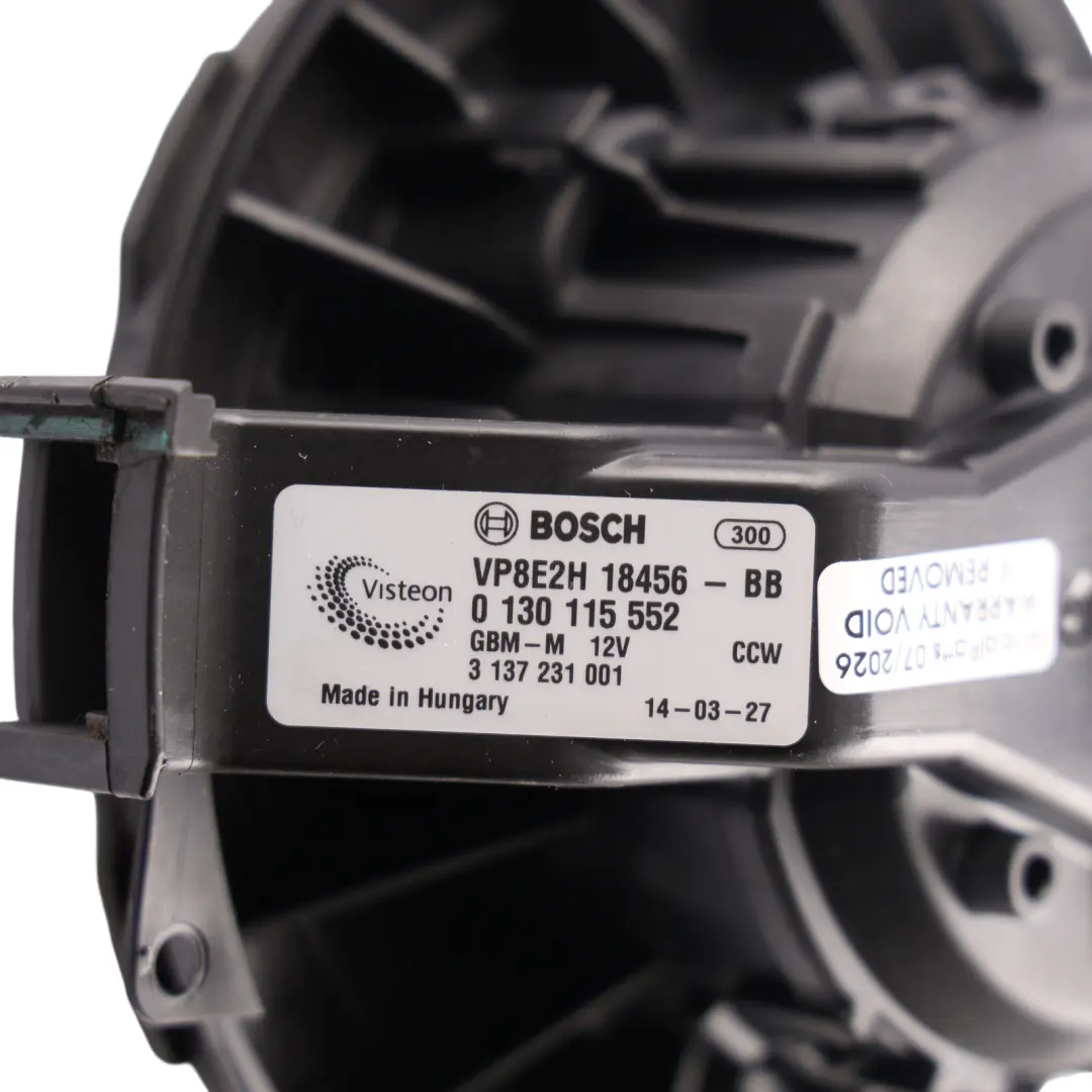 Ford Fiesta Mk7 Air Conditioning A/C Heater Blower Motor Fan VP8E2H18456BB - SKU RHD-8E2H-18456-BB - Part number 8E2H-18456-BB