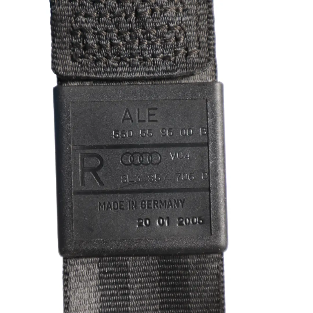 8L 3 Door Seat Belt Black Front Right Driver Side O/S to Audi A3 with Part number 8L3857706C Audi A3 8L 3 Door Seat Belt Black Front Right Driver Side O/S - SKU RHD-8L3857706C - Part number 8L3857706C