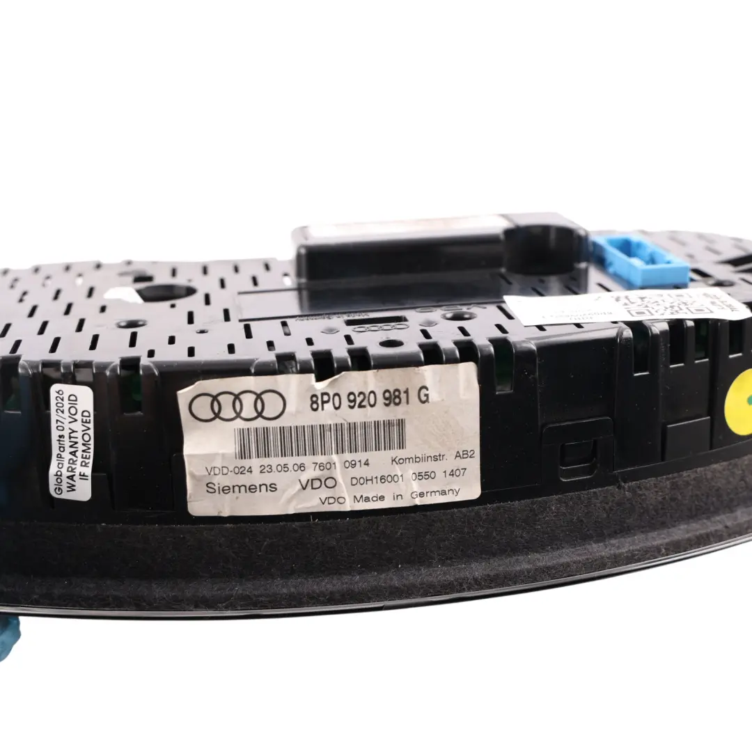 Instrument Cluster Speedometer Speedo Petrol Automatic to Audi A3 8P with Part number 8P0920981G Audi A3 8P Instrument Cluster Speedometer Speedo Petrol Automatic - SKU RHD-8P0920981G-1 - Part number 8P0920981G