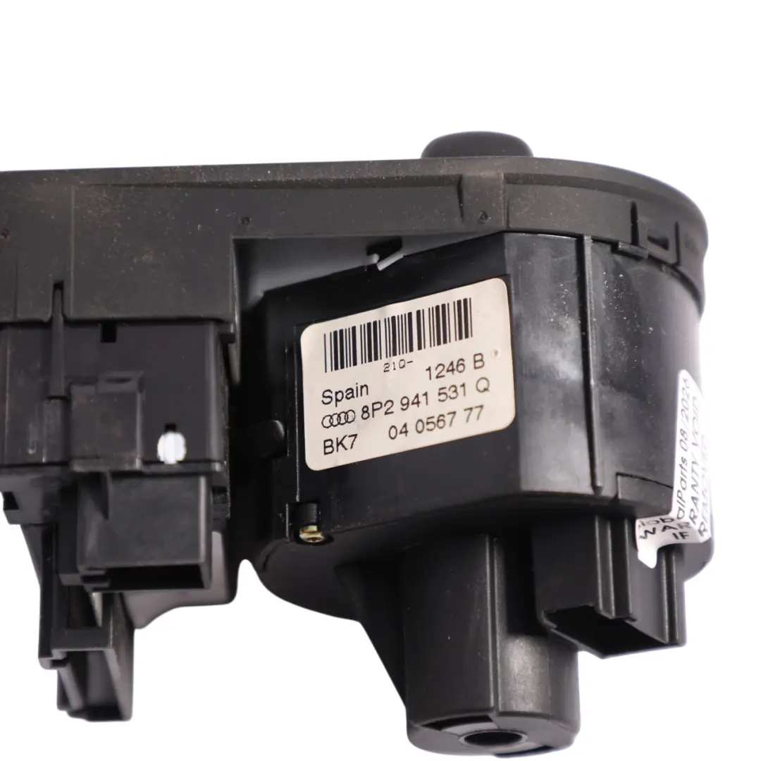 Audi A3 8P Headlight Headlamp Switch Unit Light Control Panel - SKU RHD-8P2941531Q - Part number 8P2941531Q