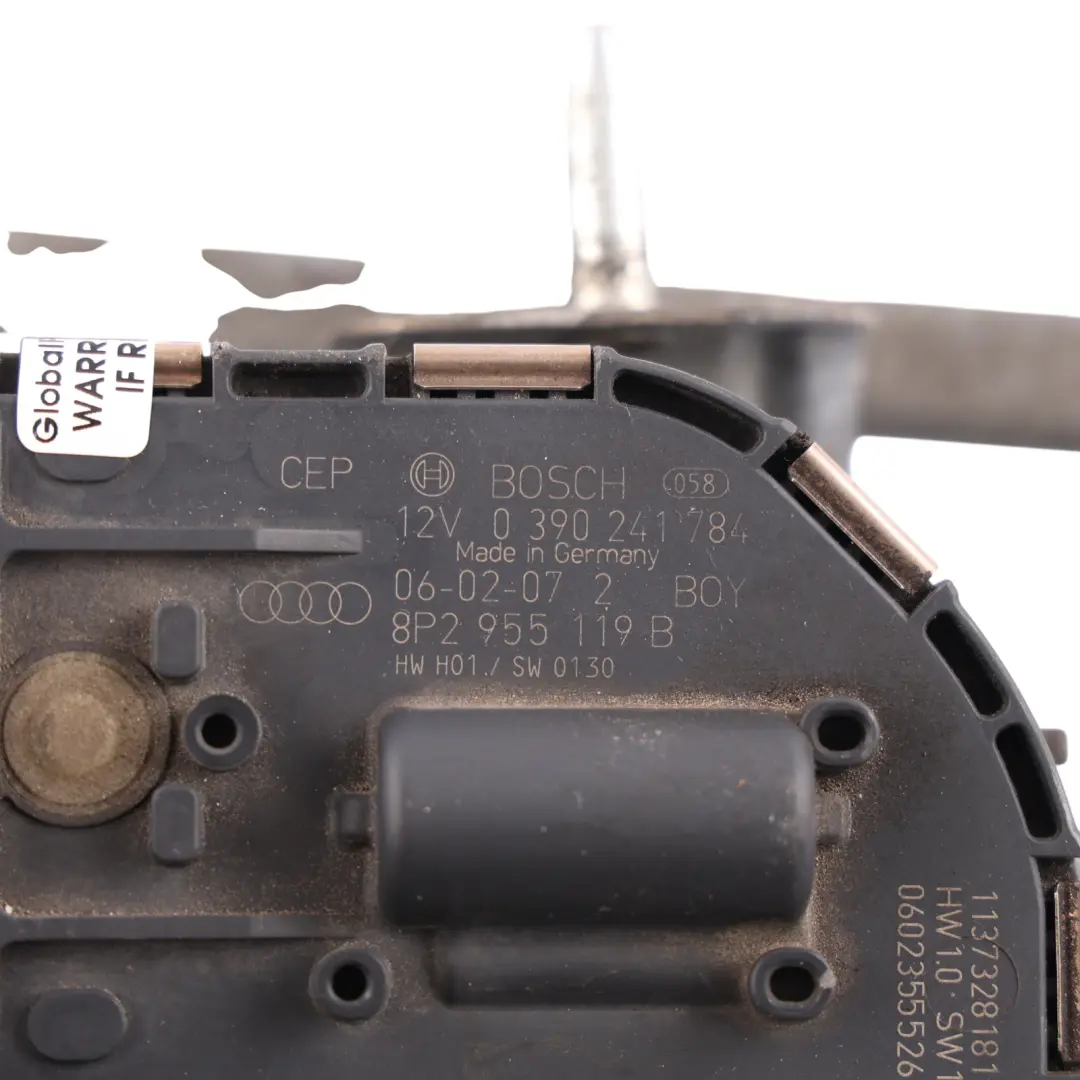 Audi A3 8P Wiper Linkage System Front Windscreen Windshield Motor - SKU RHD-8P2955023J - Part number 8P2955023J