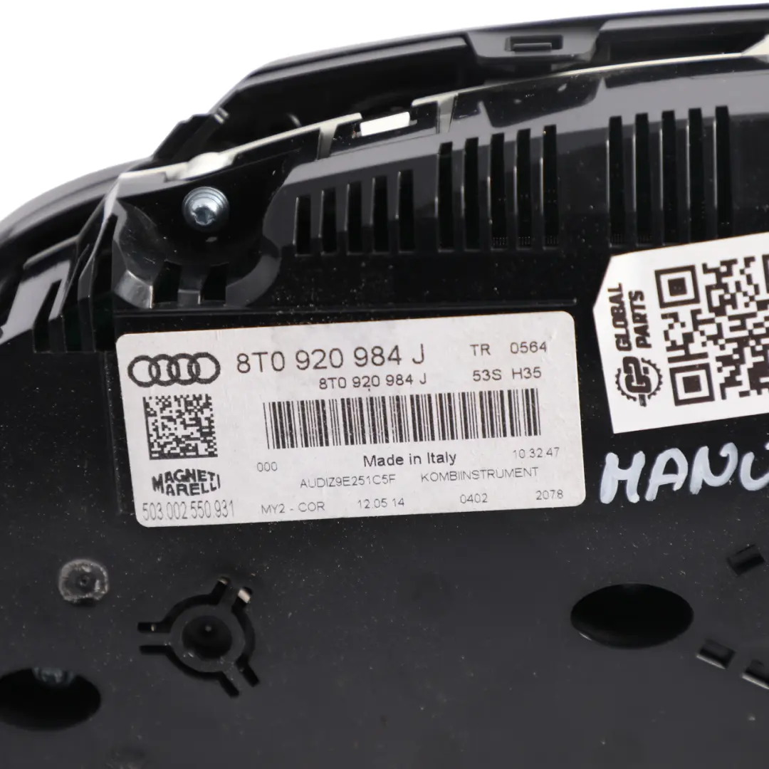 Audi A5 8T Instrument Cluster Speedo Meter Clocks Petrol Manual - SKU RHD-8T0920984J-1 - Part number 8T0920984J