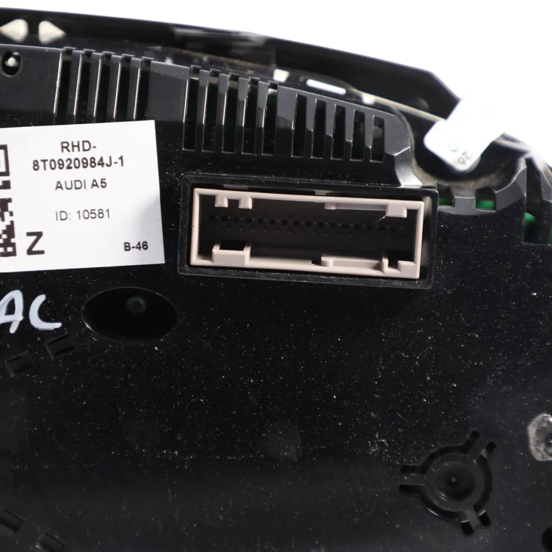 Audi A5 8T Instrument Cluster Speedo Meter Clocks Petrol Manual - SKU RHD-8T0920984J-1 - Part number 8T0920984J