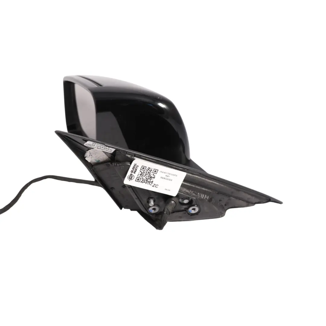 Mercedes C117 Wing Mirror Door Left N/S Auto Dip Power Fold Black - SKU RHD-A1178100976-KB1 - Part number A1178100976