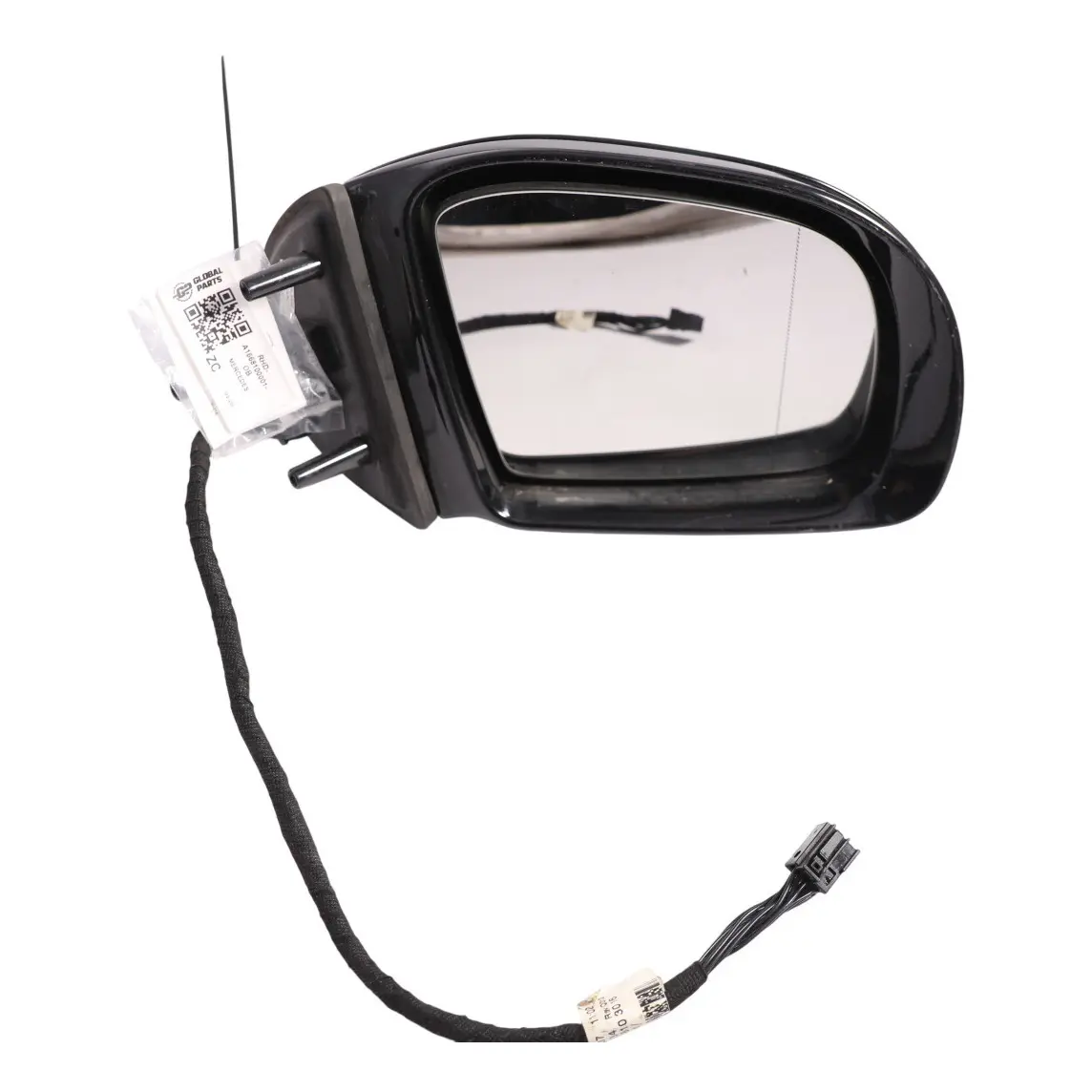 Mercedes ML W166 Wing Mirror Right O/S Power Fold Auto Dim Obsidian Black - 197