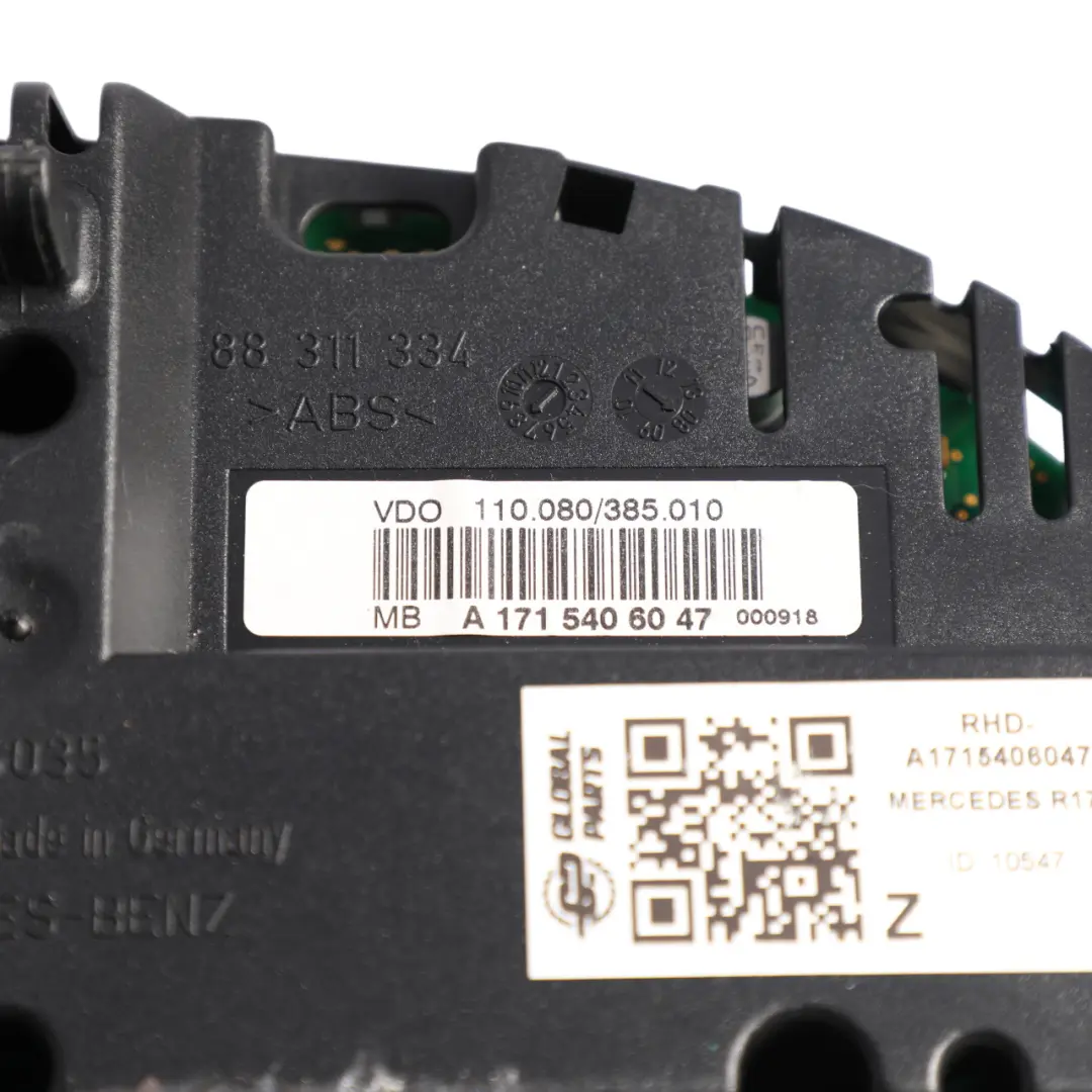 Instrument Cluster Speedometer Petrol Automatic to Mercedes R171 SLK with Part number A1715406047 Mercedes R171 SLK Instrument Cluster Speedometer Petrol Automatic - SKU RHD-A1715406047 - Part number A1715406047