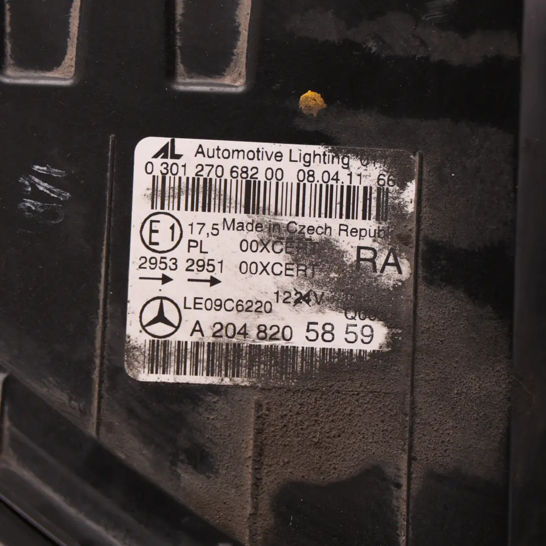 Mercedes W204 Xenon Adaptive Headlight Headlamp Front Right O/S - SKU RHD-A2048205859-3 - Part number A2048205859