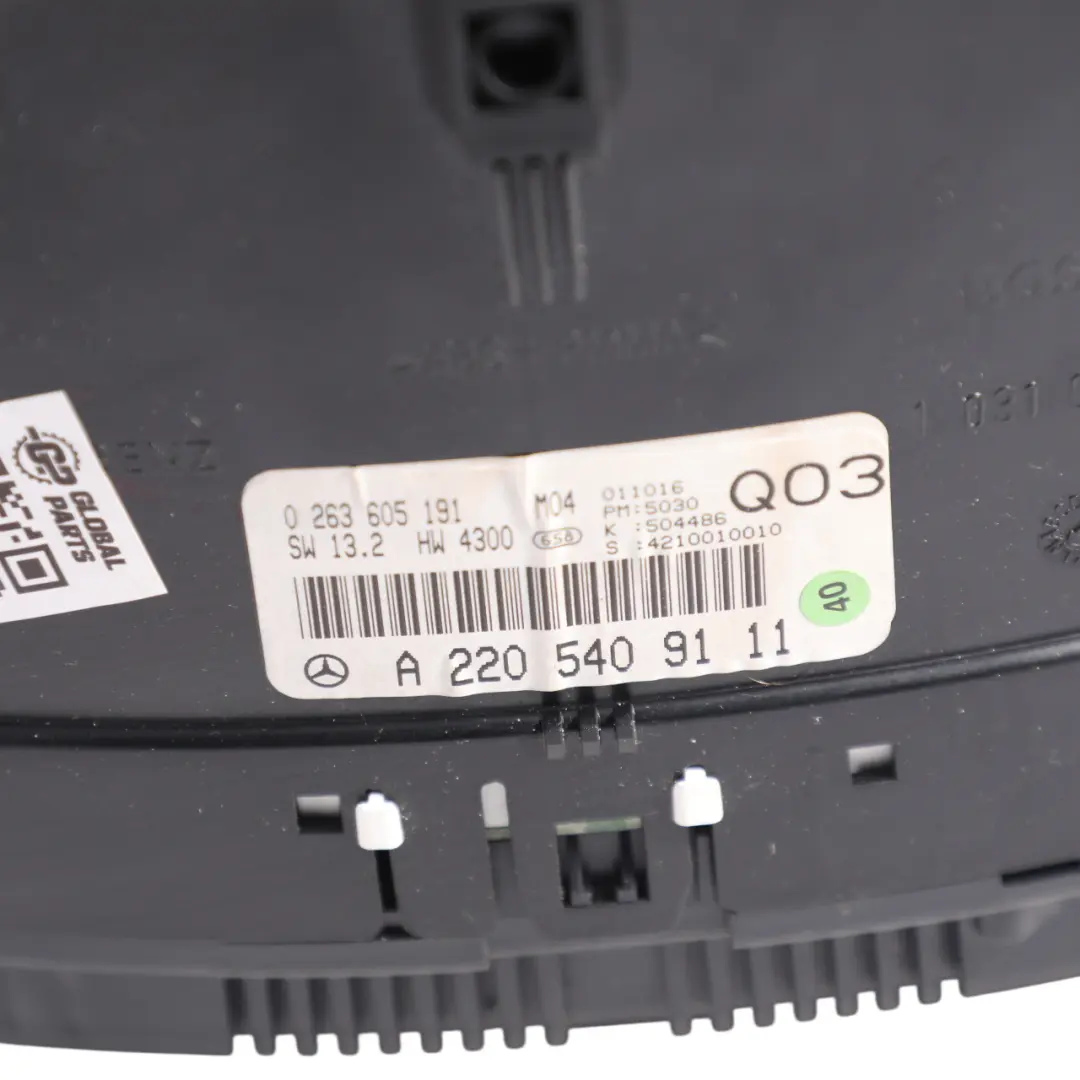 Mercedes C215 W220 S55 AMG Instrument Cluster Speedometer Automatic - SKU RHD-A2205409111 - Part number A2205409111