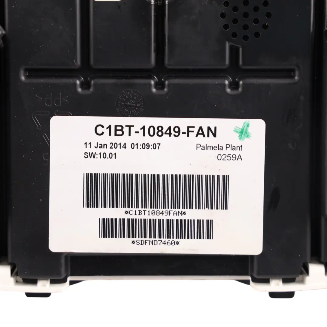 Speedometer Instrument Cluster 1.0 Petrol Manual to Ford Fiesta Mk7 with Part number C1BT-10849-FAN Ford Fiesta Mk7 Speedometer Instrument Cluster 1.0 Petrol Manual - SKU RHD-C1BT-10849-FAN - Part number C1BT-10849-FAN