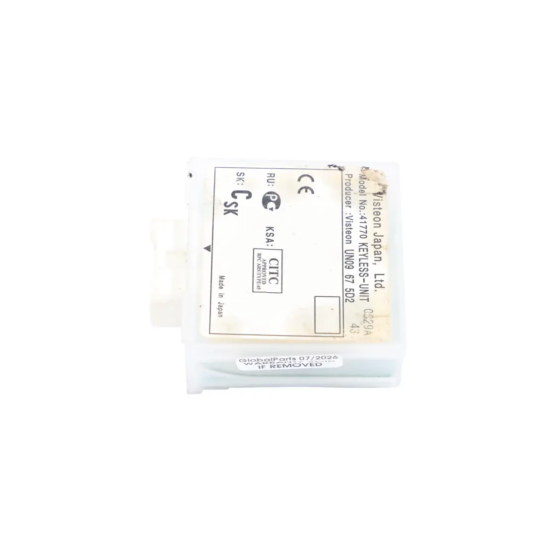 Mk4 Keyless Entry Steuergerät Modul Visteon 41770 für Ford Ranger mit Teilenummer UN09675D2 Ford Ranger Mk4 Keyless Entry Steuergerät Modul Visteon 41770 - SKU UN09675D2 - Teilenummer UN09675D2