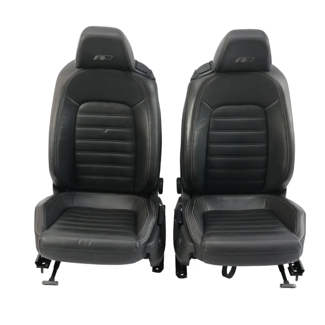 Volkswagen Scirocco Mk3 Black Leather Heated Seat Set Front Rear Seats R-Line - SKU VW-SCIROCCO-MK3-SEATS-SET-LEATHER - Part number VW-SCIROCCO-MK3-SEATS-SET-LEATHER