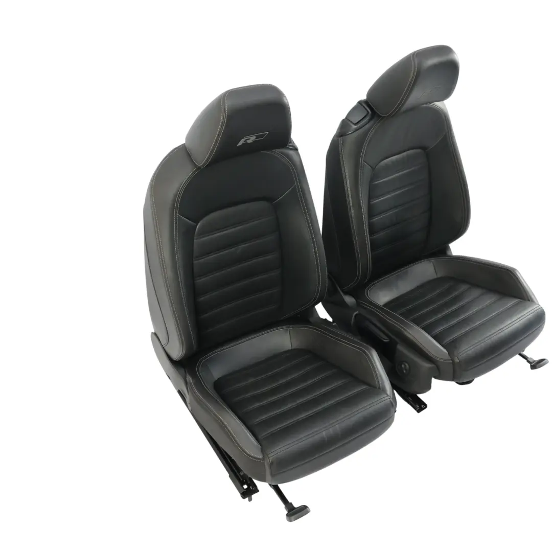 Volkswagen Scirocco Mk3 Black Leather Heated Seat Set Front Rear Seats R-Line - SKU VW-SCIROCCO-MK3-SEATS-SET-LEATHER - Part number VW-SCIROCCO-MK3-SEATS-SET-LEATHER