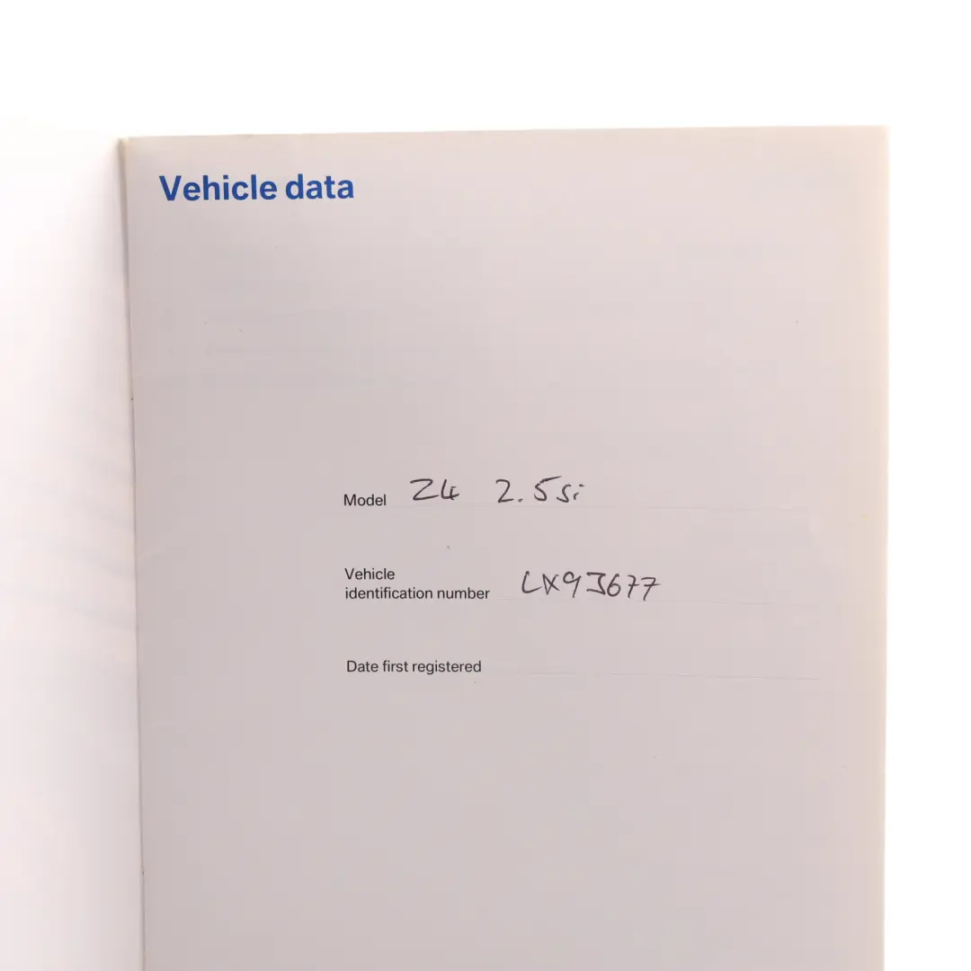 BMW Z4 E85 Owner's Handbook Book Booklet Instructions Manual Case Wallet - SKU 0013244 - Part number 0013244