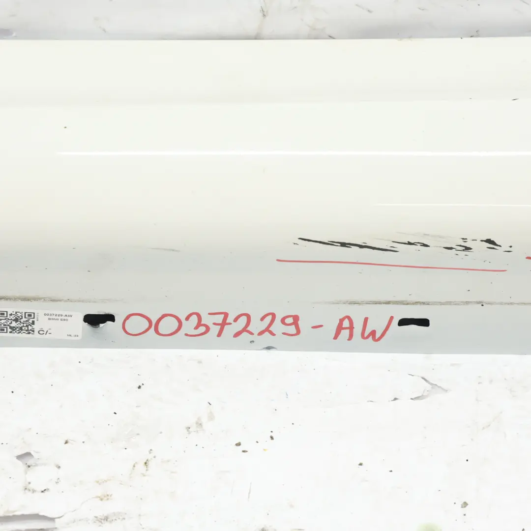 Sill Strip Side Skirt Left N/S Alpinweiss White 3 - 300 to BMW 3 E90 LCI M Sport with Part number 0037229 BMW 3 E90 LCI M Sport Sill Strip Side Skirt Left N/S Alpinweiss White 3 - 300 - SKU 0037229-AW - Part number 0037229