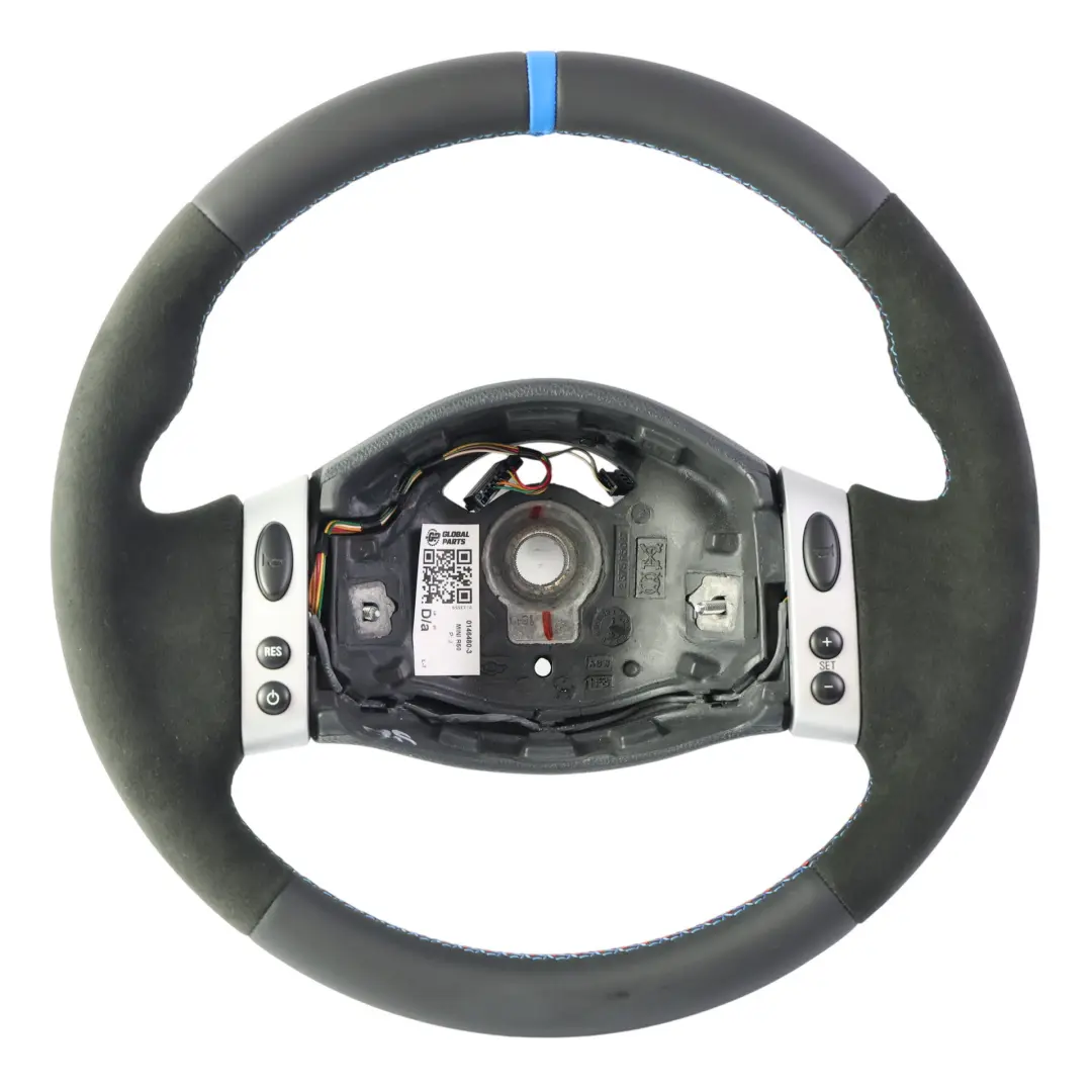 Mini Cooper R50 NEW Black Leather / Alcantara Sport Steering Wheel Multifunction - SKU 0146480-3 - Part number 0146480