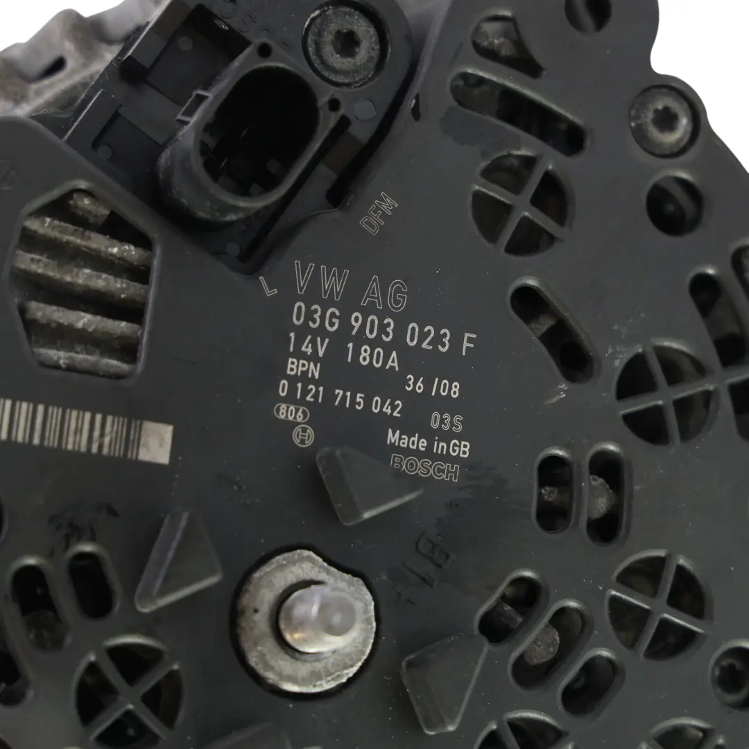 Volkswagen Passat CC Alternator Generator 180A 14V Bosch 3.6 Petrol - SKU 03G903023F - Part number 03G903023F