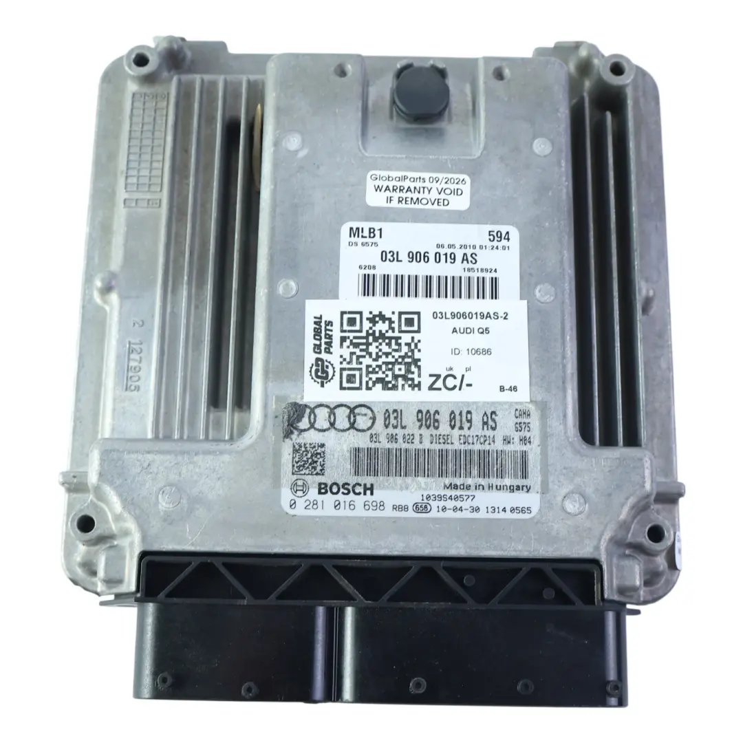 Audi Q5 8R 2.0 TDI 170HP Quattro Centralina Motore ECU Automatico - SKU 03L906019AS-2 - Numero di parte 03L906019AS