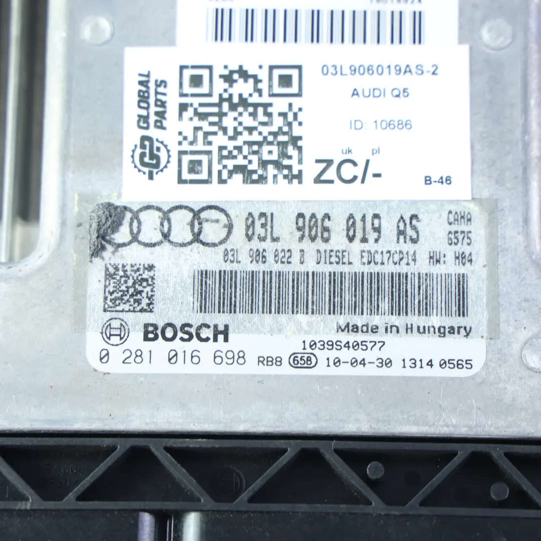 Audi Q5 8R 2.0 TDI 170HP Quattro Centralina Motore ECU Automatico - SKU 03L906019AS-2 - Numero di parte 03L906019AS