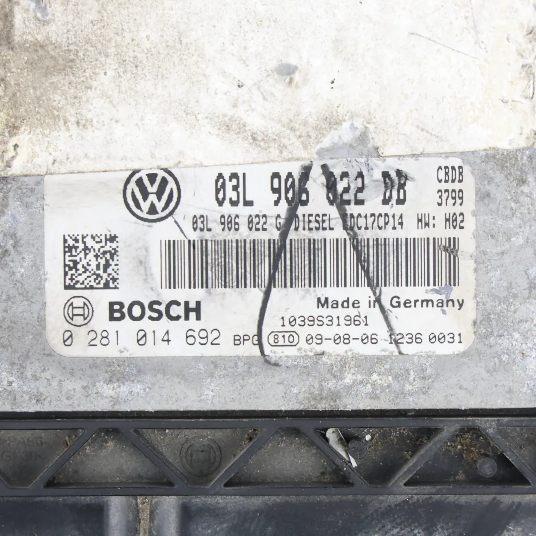 ECU 140HP 2.0 Diesel CBDB Manual to Volkswagen Golf Variant AJ5 Engine with Part number 03L906022DB Volkswagen Golf Variant AJ5 Engine ECU 140HP 2.0 Diesel CBDB Manual - SKU 03L906022DB - Part number 03L906022DB