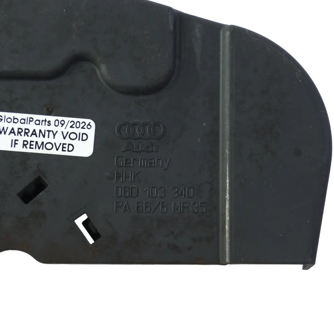 Mk5 GTI Audi A3 8P Timing Belt Protection Cover 2.0 TFSI to VW Golf with Part number 06D103340 VW Golf Mk5 GTI Audi A3 8P Timing Belt Protection Cover 2.0 TFSI - SKU 06D103340 - Part number 06D103340