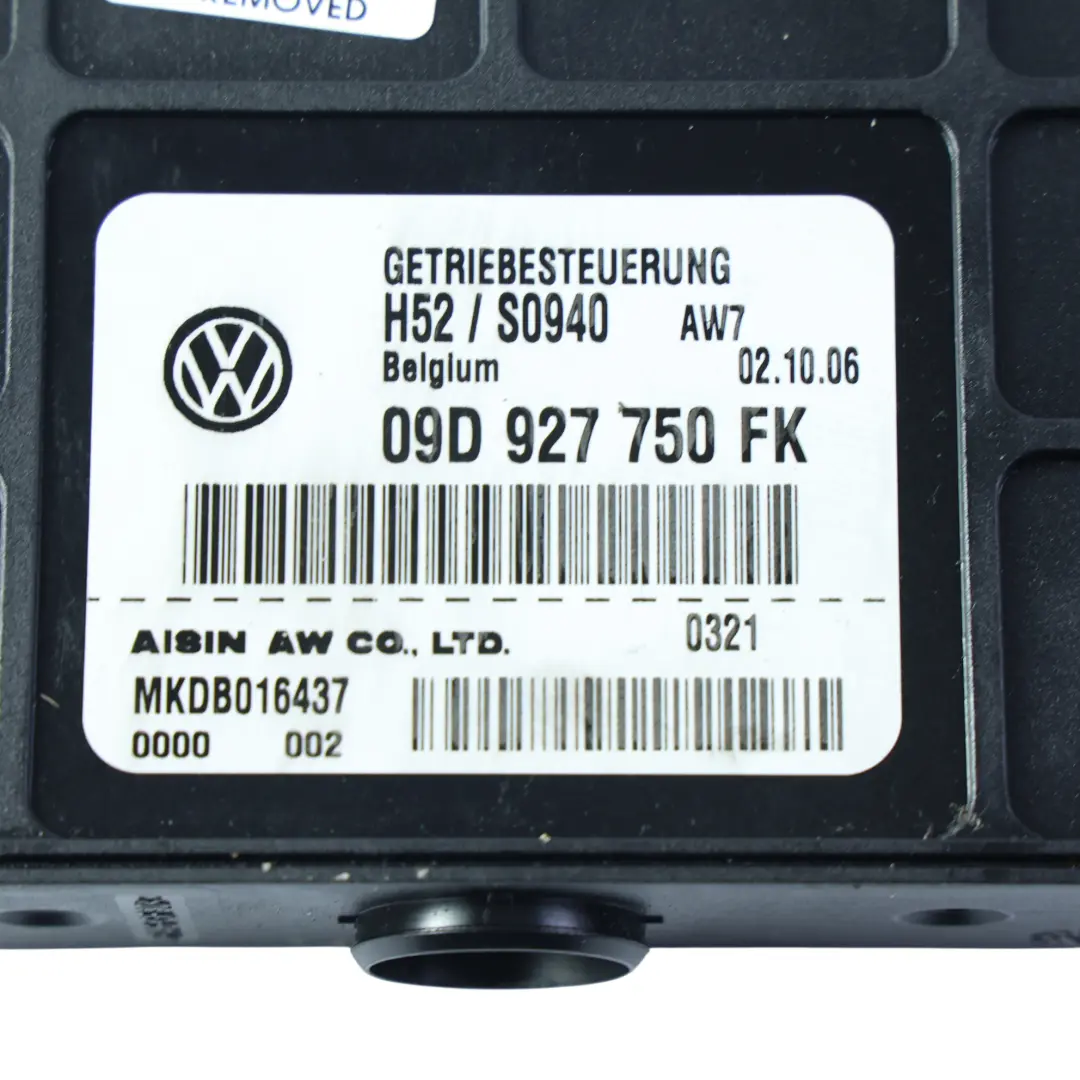 Audi Q7 4L Automatic Gearbox Transmission Control Module Unit - SKU 09D927750FK - Part number 09D927750FK