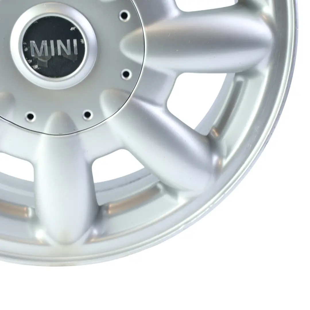 Silber Alu Felge 15" 5,5J ET:45 8-Speiche 82 für Mini Cooper One R50 R52 mit Teilenummer 1512347 Mini Cooper One R50 R52 Silber Alu Felge 15" 5,5J ET:45 8-Speiche 82 - SKU 1512347-2 - Teilenummer 1512347