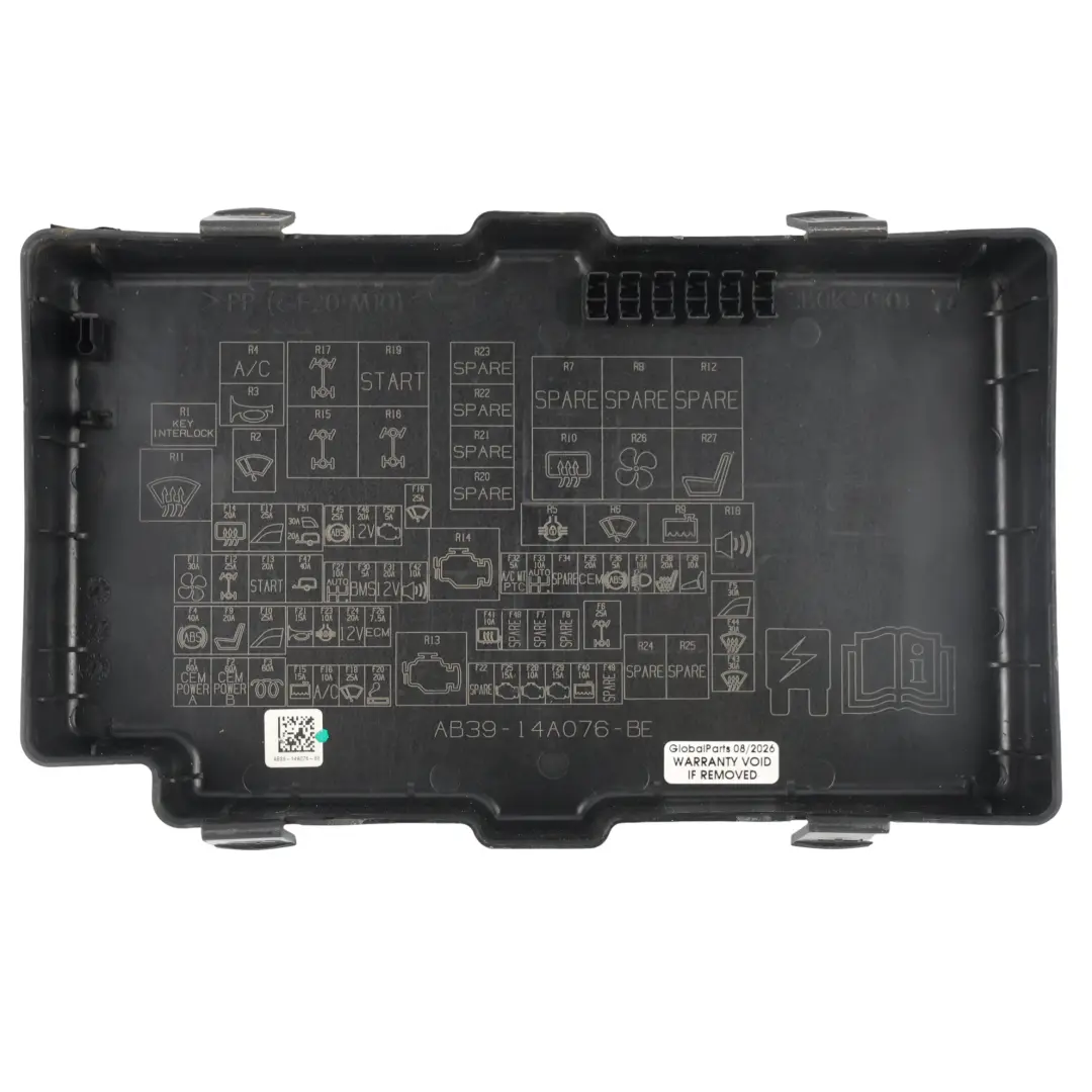Mk6 Caja Fusibles Unidad Control Tapa AB39-14A076-BE para Ford Ranger con número de pieza 1915546 Ford Ranger Mk6 Caja Fusibles Unidad Control Tapa AB39-14A076-BE - SKU 1915546 - Número de pieza 1915546