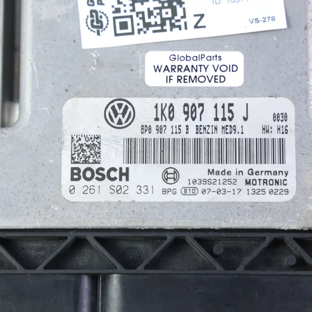 Volkswagen Golf Mk5 1K V 2.0 TFSI BWA 200HP Kit ECU Motor BCM Key - SKU 1K0907115J-2 - Número de pieza 1K0907115J