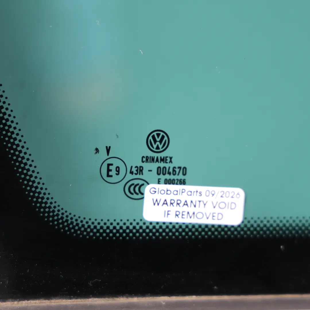 Volkswagen Golf Mk6 Side Quarter Window Glass Green Left N/S - SKU 1K9845297AD - Part number 1K9845297AD