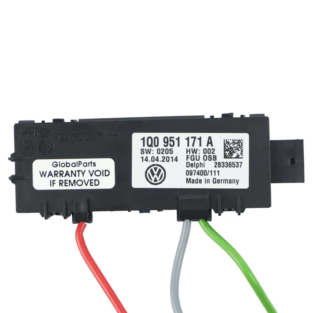 Ultrasonic Alarm Sensor Module Unit to Volkswagen New Beetle with Part number 1Q0951171A Volkswagen New Beetle Ultrasonic Alarm Sensor Module Unit - SKU 1Q0951171A - Part number 1Q0951171A