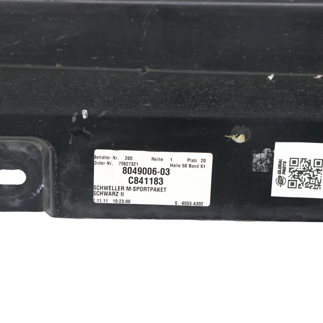 BMW F10 Side Skirt M5 M Sport Door Sill Cover Right O/S Schwarz 2 Black - 668 - SKU 2298068-SCH - Part number 2298068