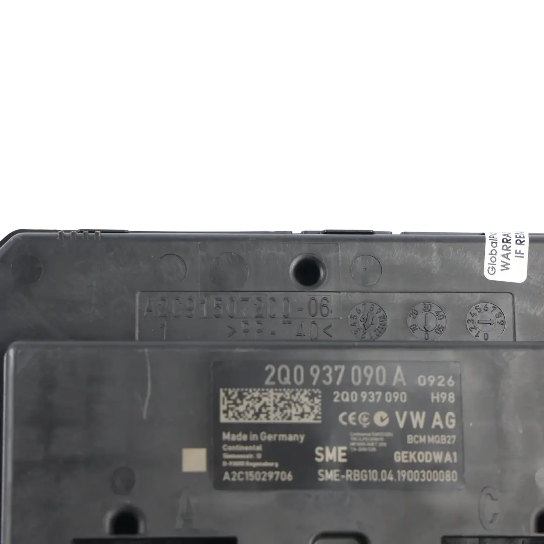 Volkswagen Polo GTI AW1 Módulo Control Carrocería BCM 433MHZ 2.0 TFSI - SKU 2Q0937090A - Número de pieza 2Q0937090A