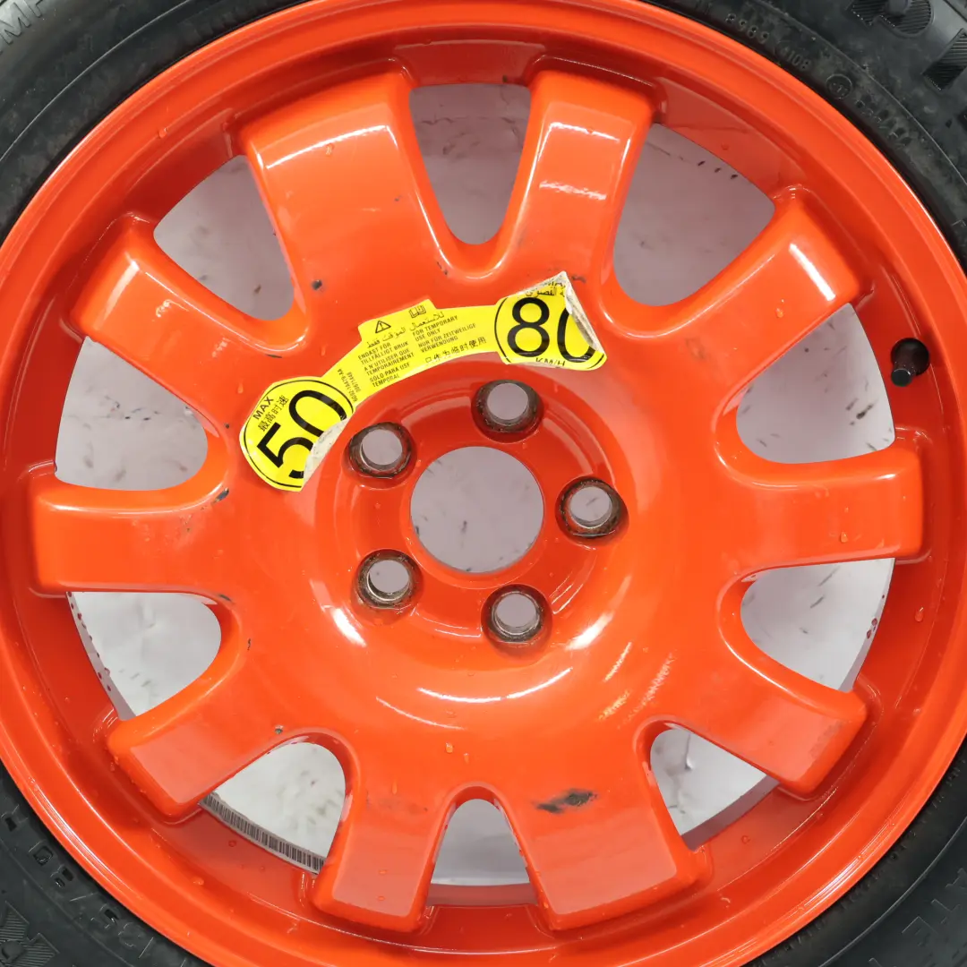 Llanta Acero Rueda Repuesto Pirelli 135/80 18" 4J para Jaguar XF X250 con número de pieza 2R83-1007-RA Jaguar XF X250 Llanta Acero Rueda Repuesto Pirelli 135/80 18" 4J - SKU 2R83-1007-RA - Número de pieza 2R83-1007-RA