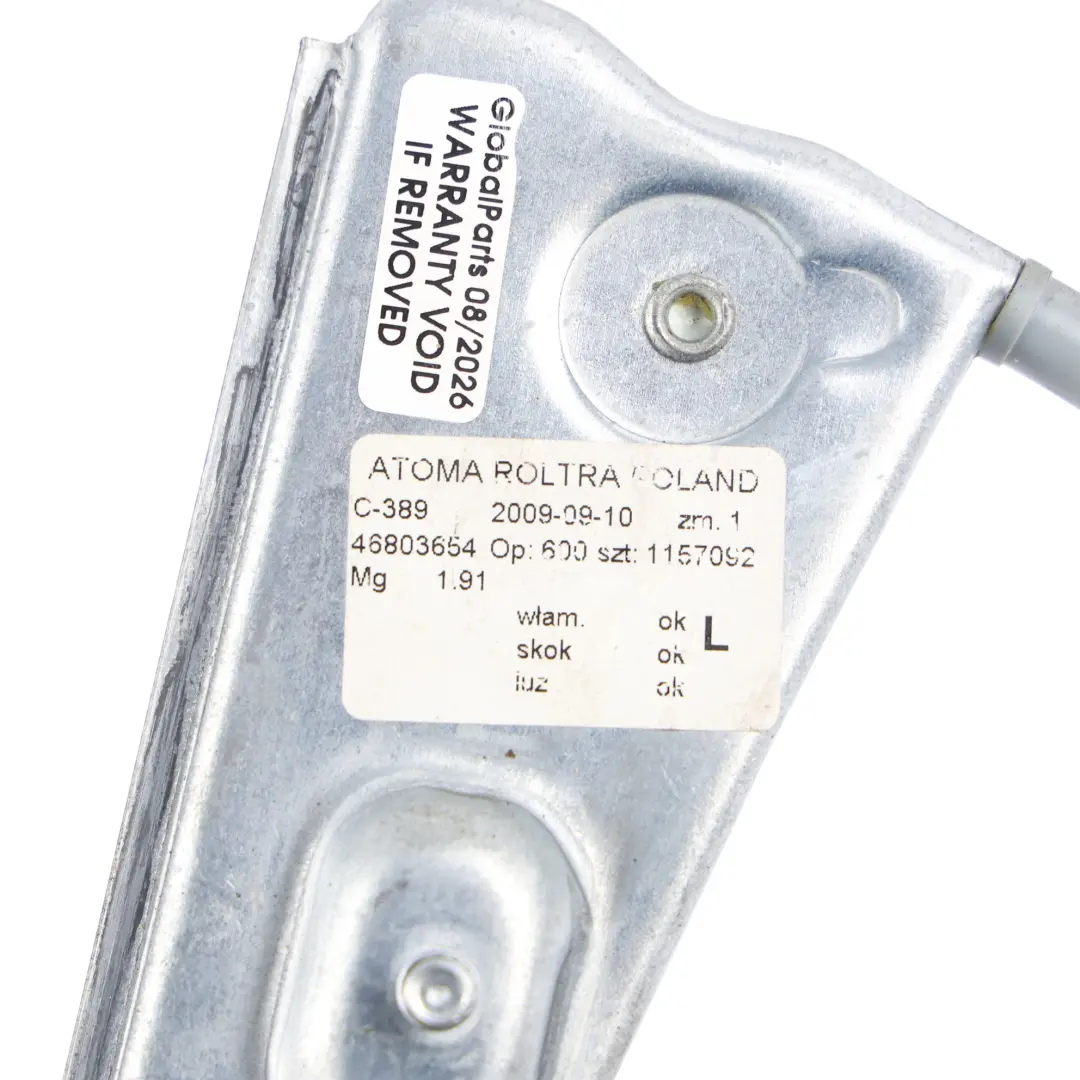 Fiat Panda Mk2 Regulador Elevalunas Ventana Puerta Trasera Izquierda - SKU 46803654 - Número de pieza 46803654