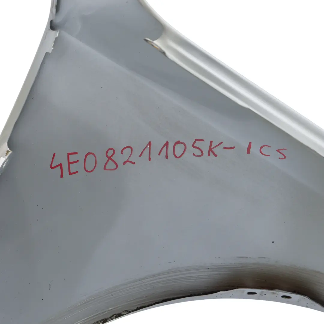 Audi A8 D3 Seitenteil Kotflügel Vorne Links Eissilber Metallic X7W - SKU 4E0821105K-ICS - Teilenummer 4E0821105K