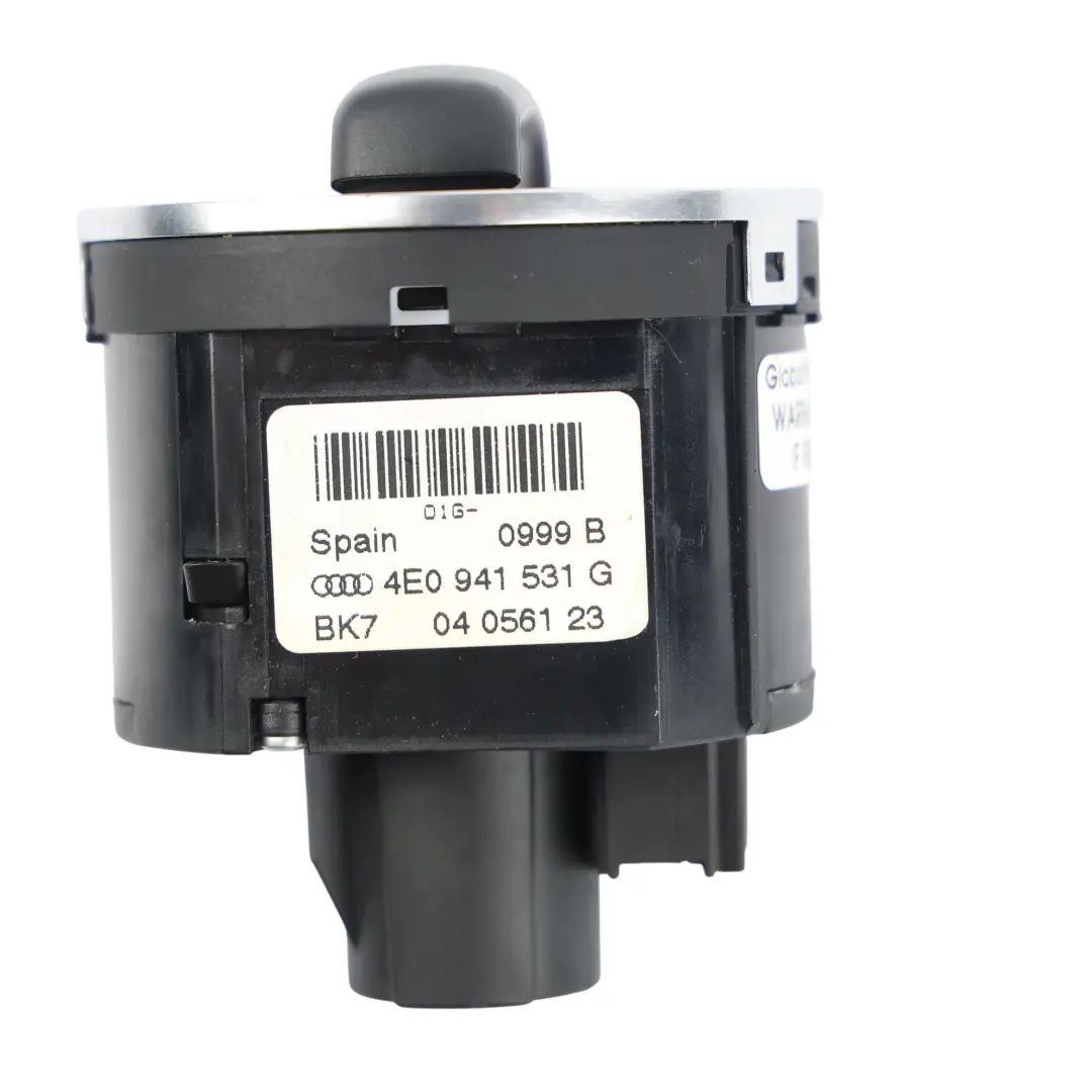 Headlight Control Switch Soul Black to Audi A8 D3 A8 Sport T with Part number 4E0941531G Audi A8 D3 A8 Sport T Headlight Control Switch Soul Black - SKU 4E0941531G - Part number 4E0941531G