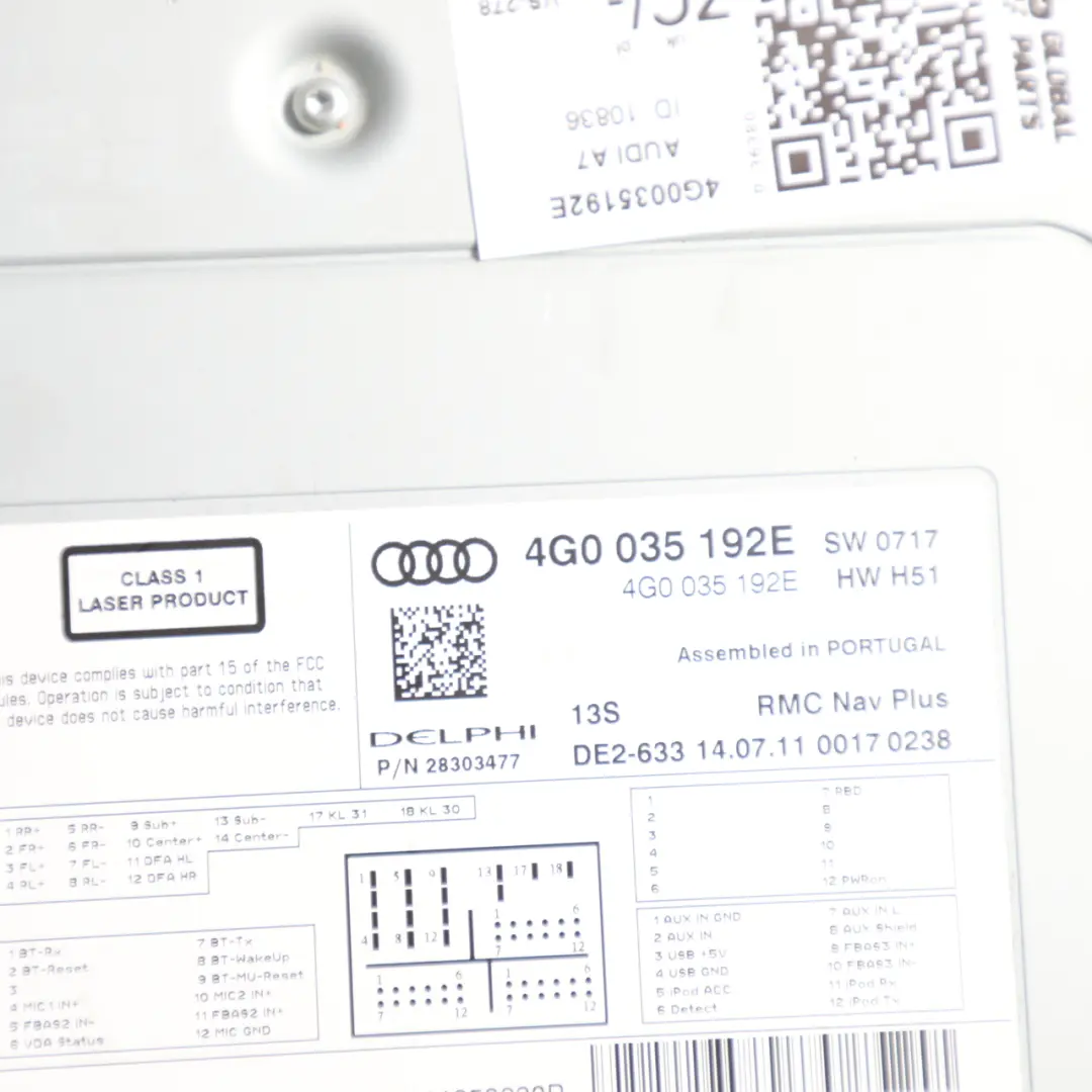 Audi A6 C7 A7 MMI Sat Nav DAB Multimedia Head Unit Radio Switch Panel - SKU 4G0035192E - Part number 4G0035192E