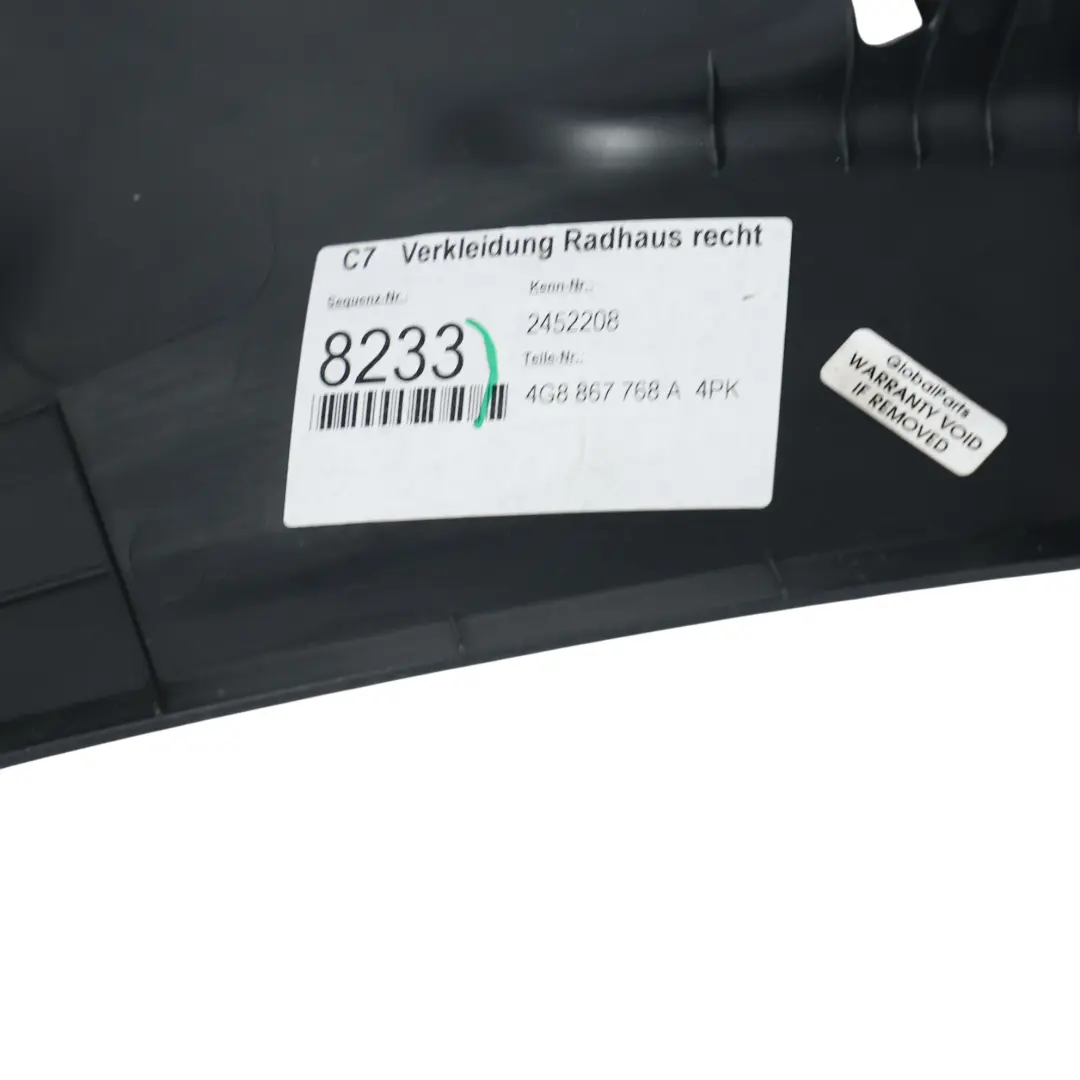 Audi A7 4G Sportback Listwa Progu Słupka C Prawa Czarna - SKU 4G8867768A - Numer Części 4G8867768A