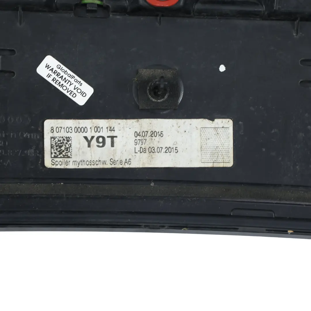 Heckspoiler Kofferraum Dach Mythosschwarz Y9T für Audi A6 C7 mit Teilenummer 4G9827933E Audi A6 C7 Heckspoiler Kofferraum Dach Mythosschwarz Y9T - SKU 4G9827933E-MYB - Teilenummer 4G9827933E