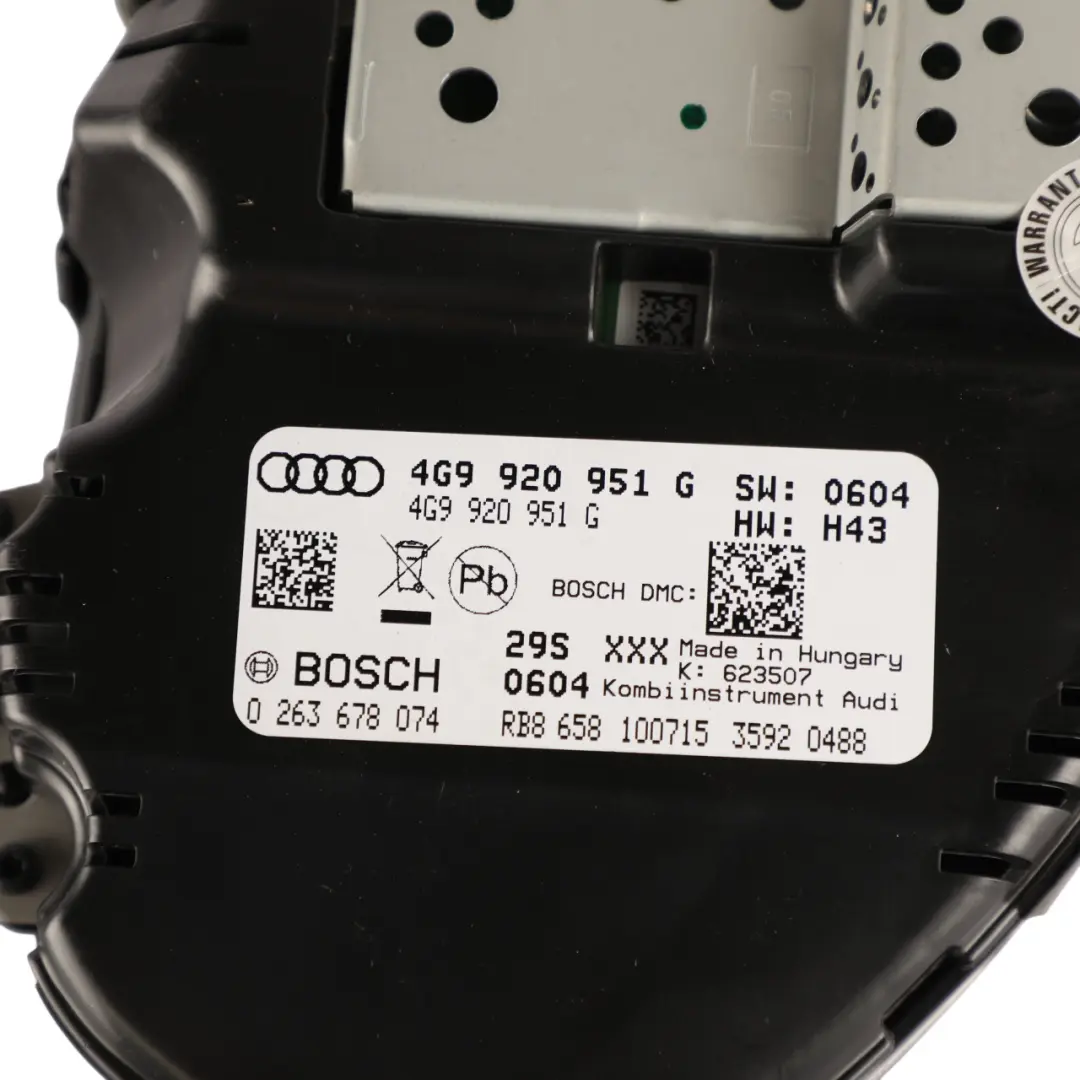 Audi A6 C7 Instrument Cluster Speedo Speedometer Diesel Automatic - SKU 4G9920951G - Part number 4G9920951G