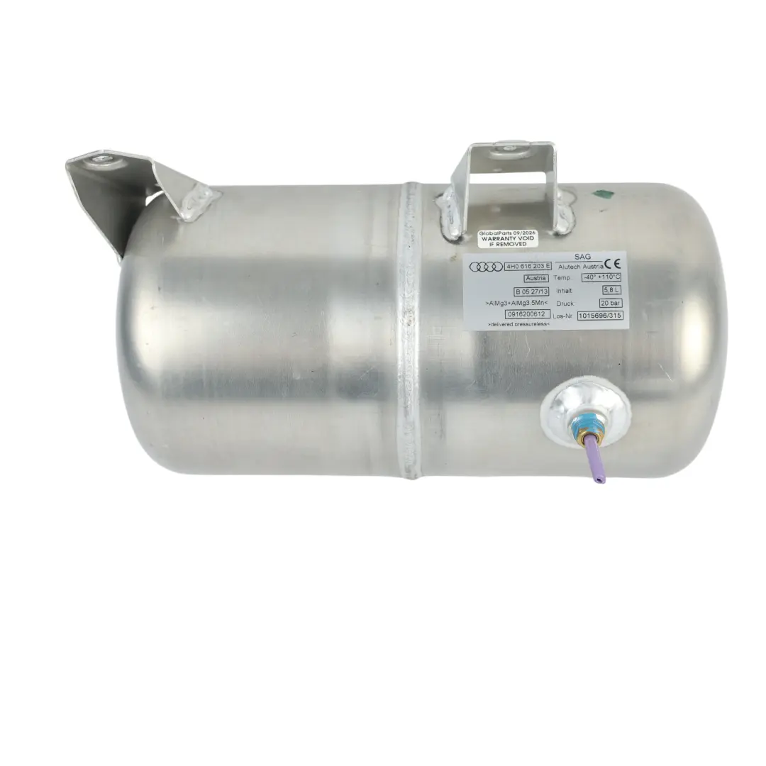 A8L 4H Réservoir Cylindre Pression Air Suspension pour Audi à propos du numéro de pièce 4H0616203E Audi A8L 4H Réservoir Cylindre Pression Air Suspension - SKU 4H0616203E - Numéro de pièce 4H0616203E