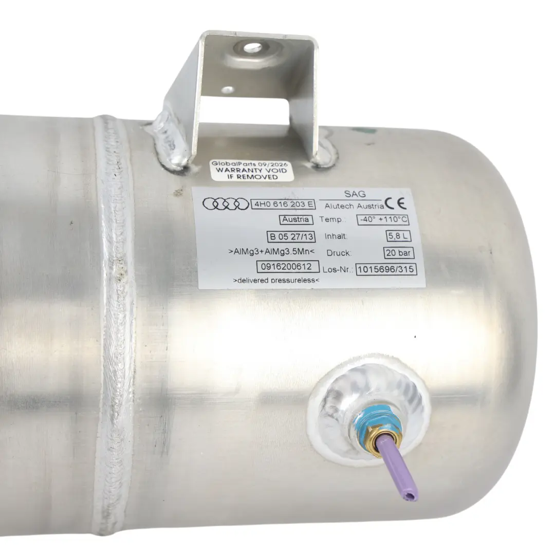 A8L 4H Réservoir Cylindre Pression Air Suspension pour Audi à propos du numéro de pièce 4H0616203E Audi A8L 4H Réservoir Cylindre Pression Air Suspension - SKU 4H0616203E - Numéro de pièce 4H0616203E