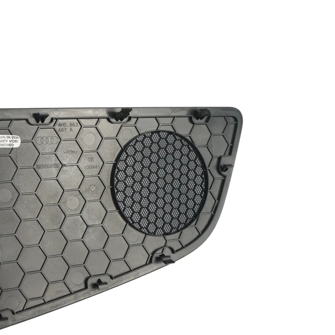 Parcel Shelf Speaker Grill Cover Left N/S Black to Audi A8 4H D4 with Part number 4H0863487A Audi A8 4H D4 Parcel Shelf Speaker Grill Cover Left N/S Black - SKU 4H0863487A - Part number 4H0863487A