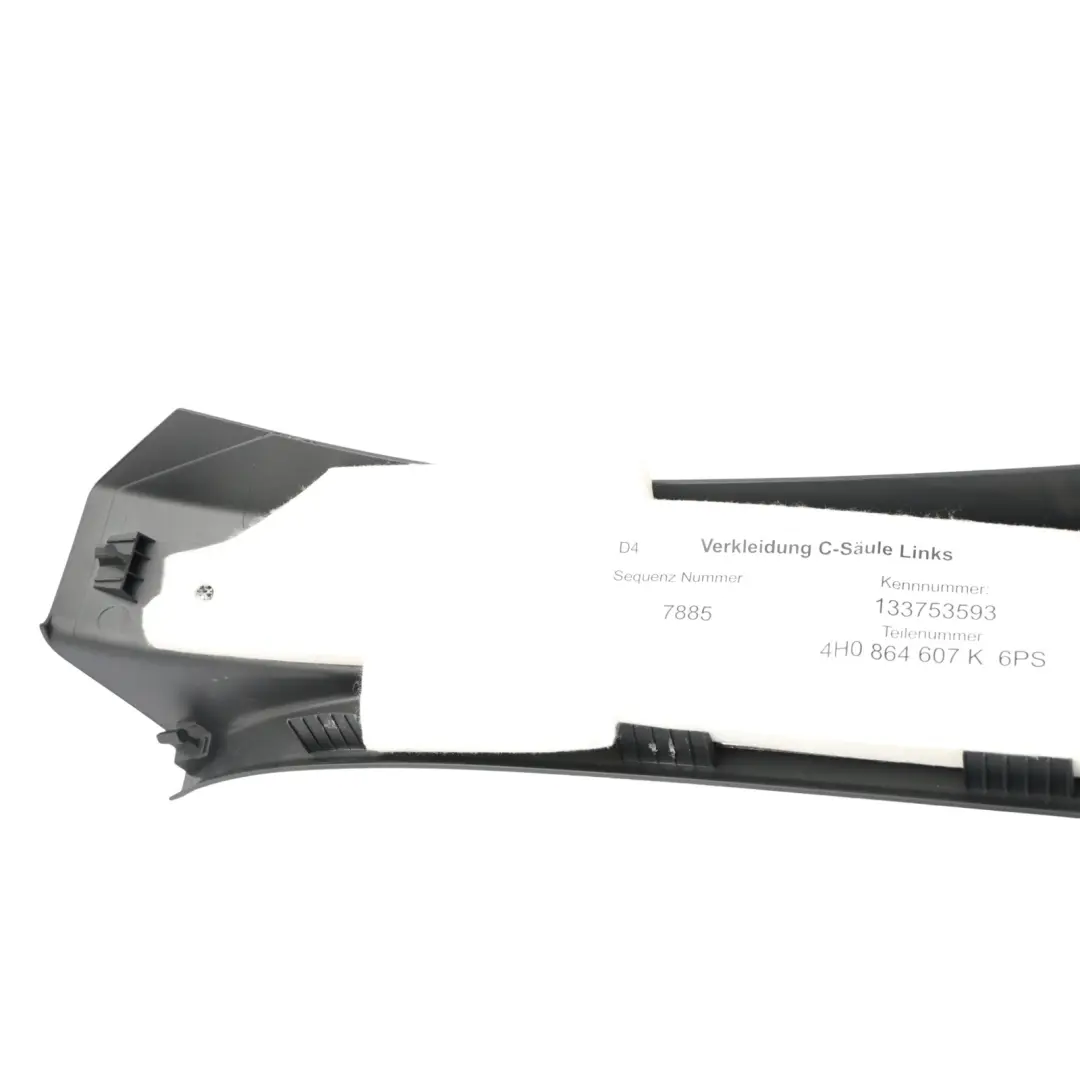 Audi A8 D4 Rear Door Lower Sill Step Trim Cover Panel Left N/S Black - SKU 4H0864607K - Part number 4H0864607K