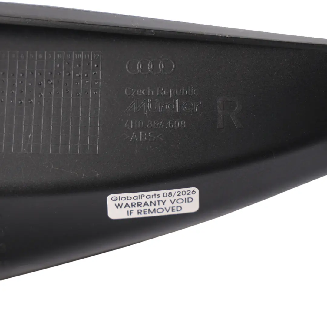 Door Lower Sill Step Trim Cover Panel Right O/S Black to Audi A8 D4 Rear with Part number 4H0864608K Audi A8 D4 Rear Door Lower Sill Step Trim Cover Panel Right O/S Black - SKU 4H0864608K - Part number 4H0864608K