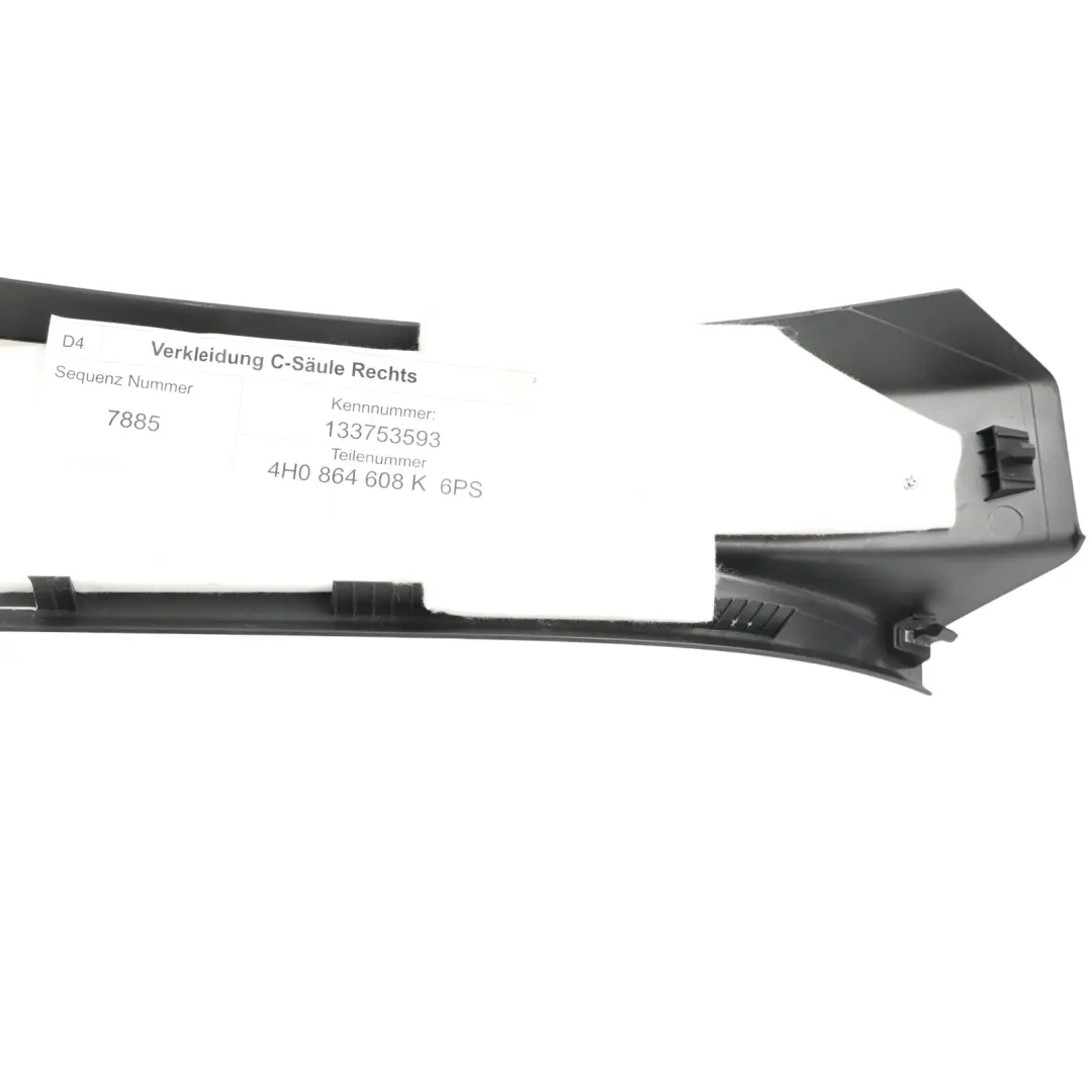 Door Lower Sill Step Trim Cover Panel Right O/S Black to Audi A8 D4 Rear with Part number 4H0864608K Audi A8 D4 Rear Door Lower Sill Step Trim Cover Panel Right O/S Black - SKU 4H0864608K - Part number 4H0864608K