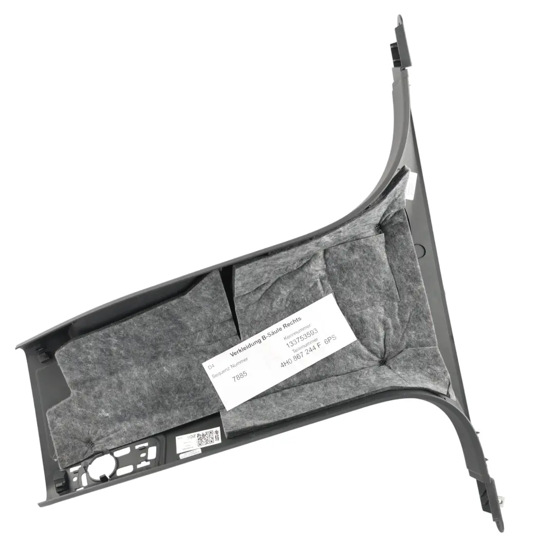 Bottom Lower B Pillar Trim Cover Panel Right O/S Side Black to Audi A8 D4 with Part number 4H0867244 Audi A8 D4 Bottom Lower B Pillar Trim Cover Panel Right O/S Side Black - SKU 4H0867244 - Part number 4H0867244