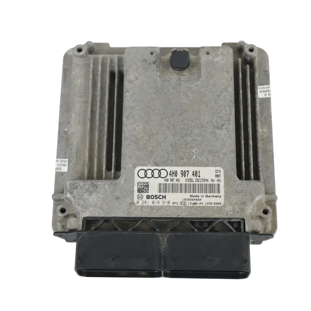 Audi A8 4H D4 Engine Control ECU Unit 250HP 3.0 TDI Quattro - SKU 4H0907401-2 - Part number 4H0907401