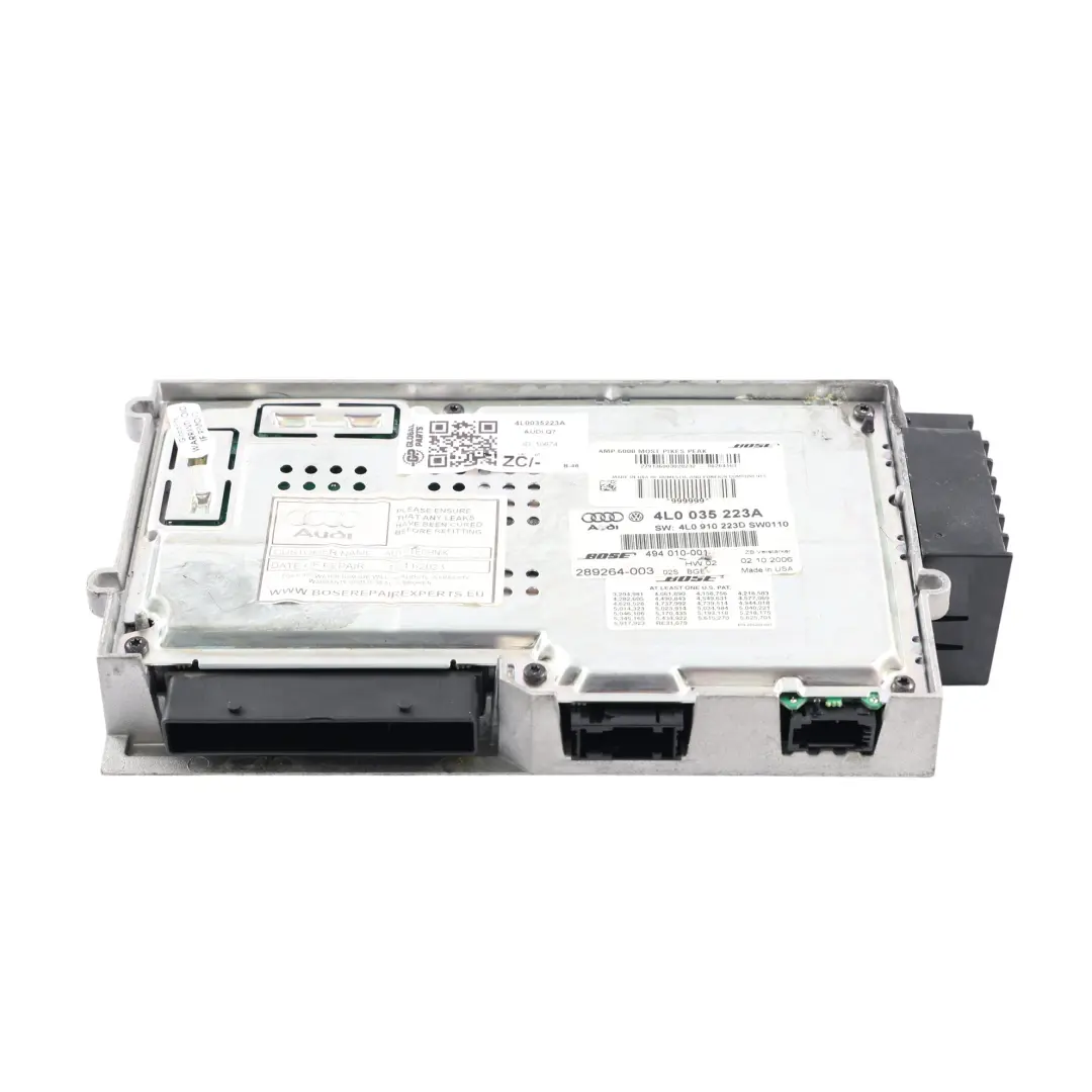 Módulo Amplificador Sistema Sonido Bose 3.0 TDI para Audi Q7 4L con número de pieza 4L0035223A Audi Q7 4L Módulo Amplificador Sistema Sonido Bose 3.0 TDI - SKU 4L0035223A - Número de pieza 4L0035223A